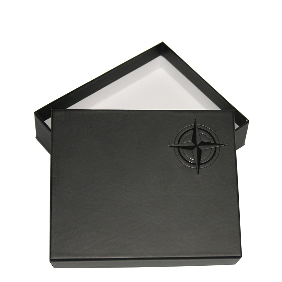 Branded Tony Perotti Cortina gift box with the embossed compass rose, supplied with the item