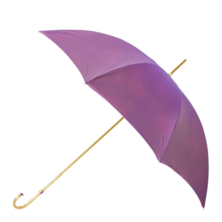 Designer cane umbrella purple with flowers Pasotti 189-56896/1