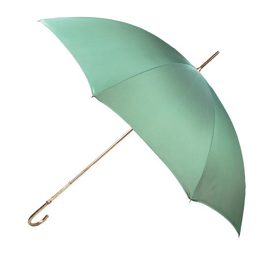 Umbrella cane women's green with floral print Pasotti 189 5D934-1 P5