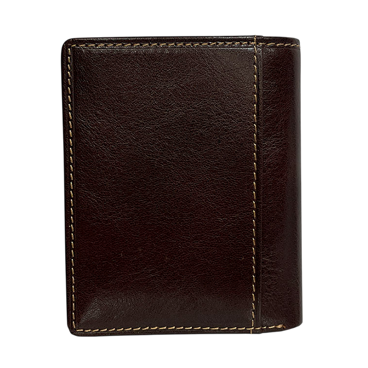 Dark brown leather card holder back face — Tony Perotti Italico 1034N