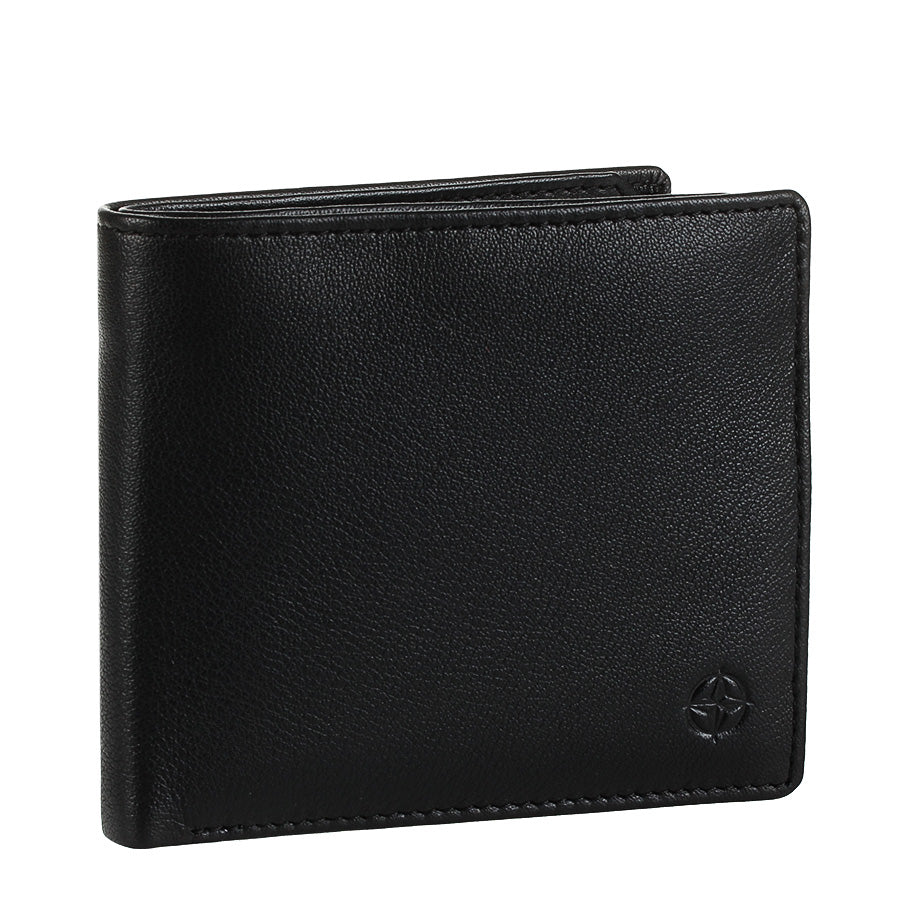 Black Cortina 5047 bifold wallet, three-quarter view