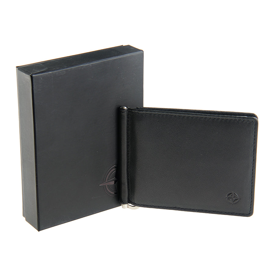 Black leather money clip wallet handcrafted in Italy — Tony Perotti Cortina 5000