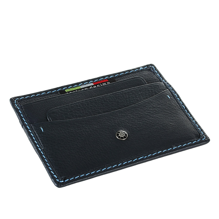 Tony Perotti Timone 11043 navy — lying at an angle, showing how flat the case is