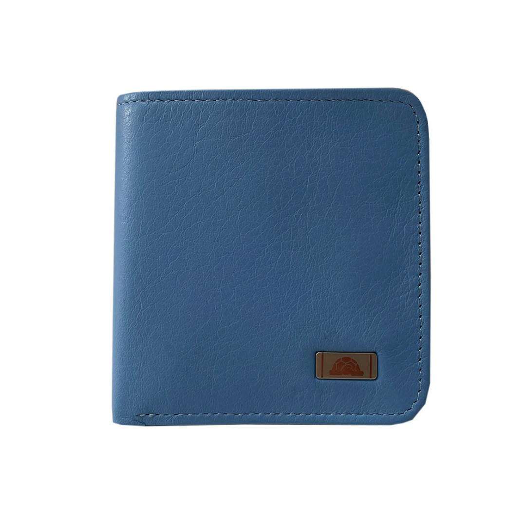 Tony Perotti Contatto 1858S-D+RFID baby women's light blue leather bifold wallet — front view