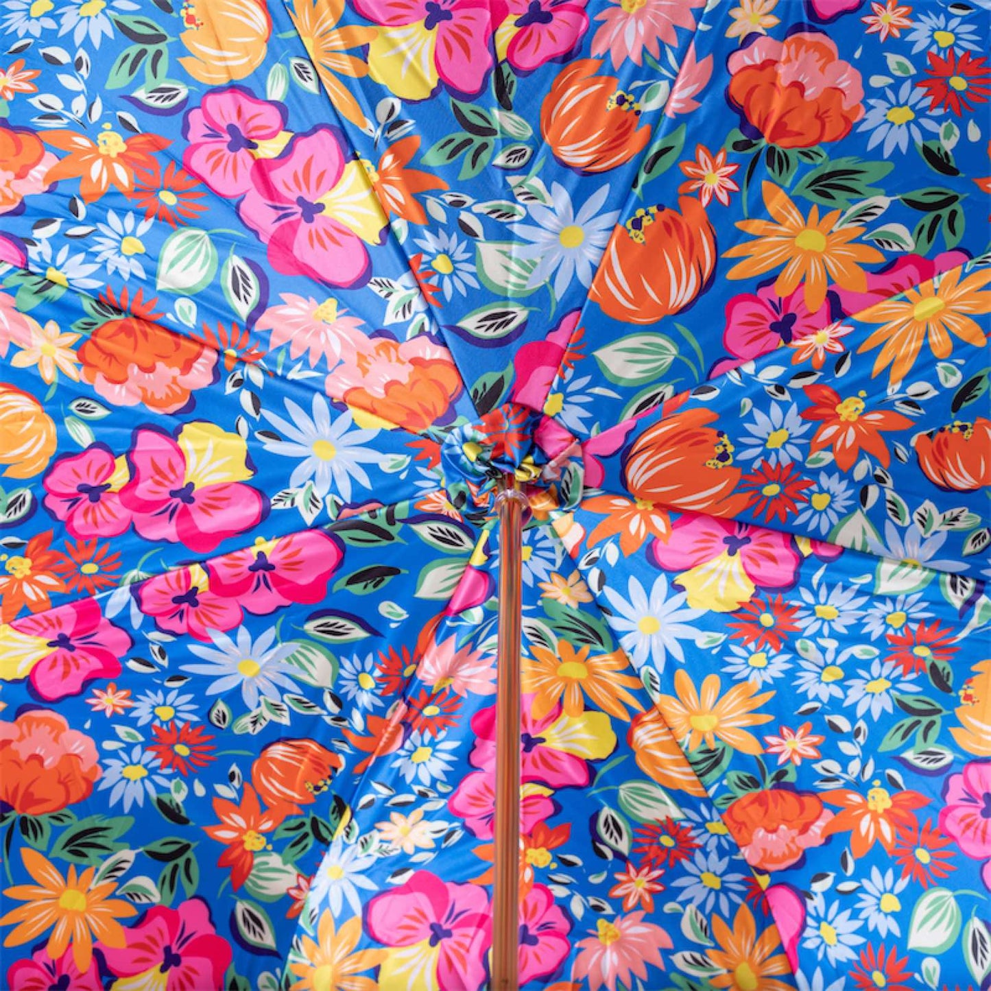 Umbrella cane women's orange with floral print Pasotti 189 VA936-1 F38