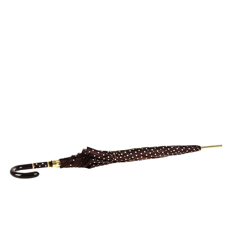 Umbrella cane women's brown with Pea print Pasotti 16-1408/11 • Mr Wallet  Shop – Mr. Wallet Shop