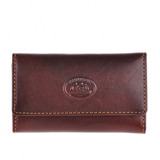 Tony Perotti dark brown bull leather key case — Italico 1117 moro