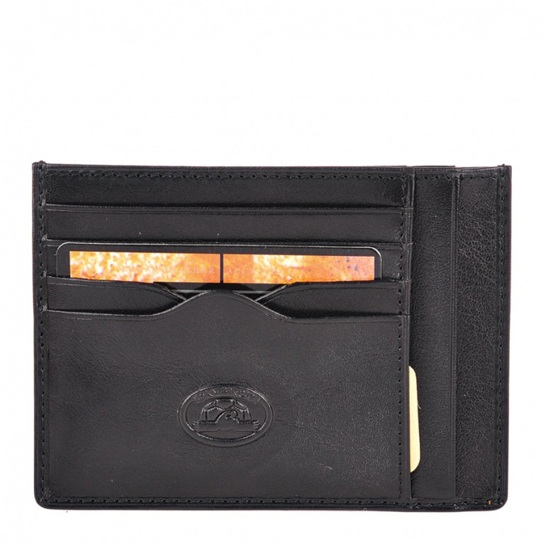 Tony Perotti black leather card holder — Italico 2171 nero