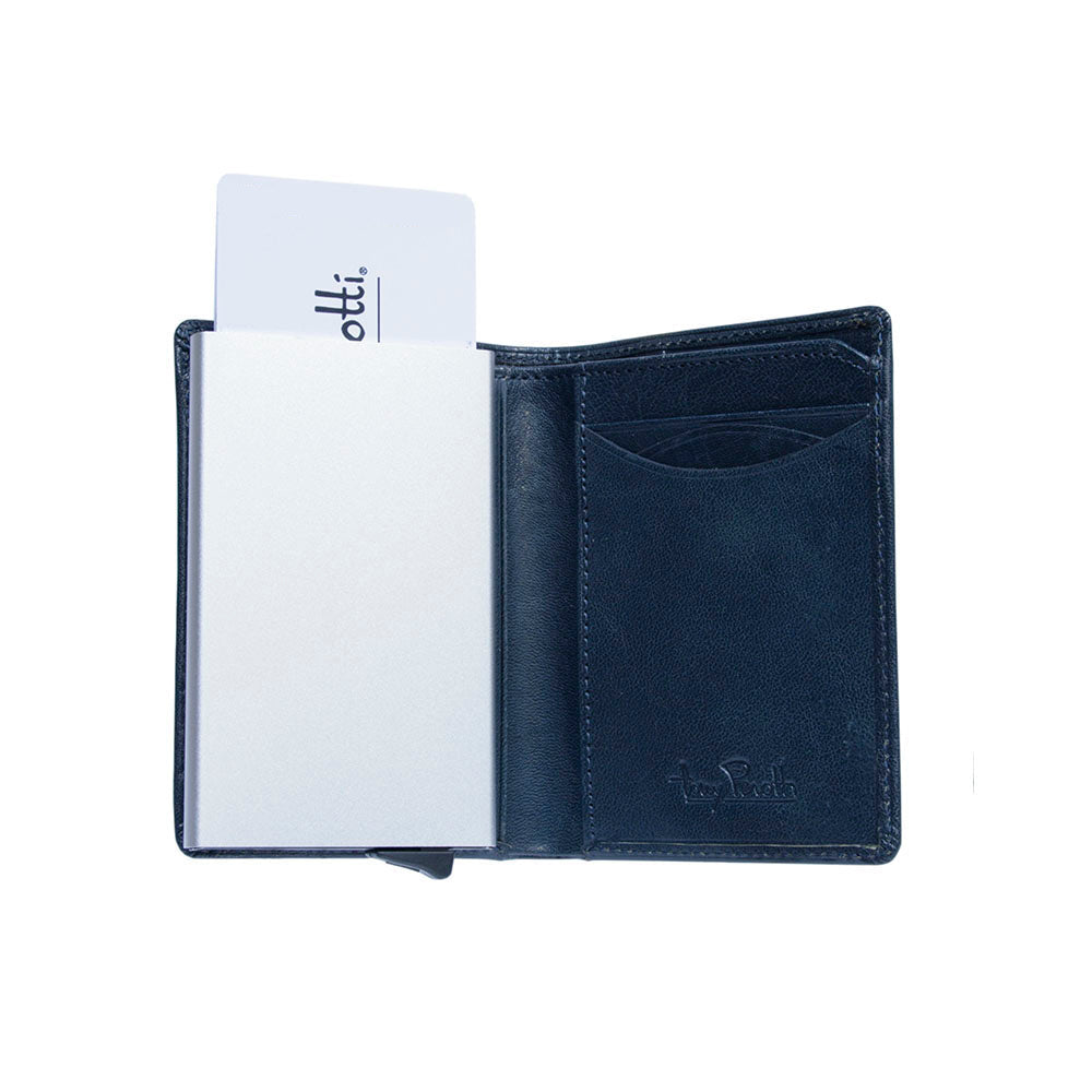 Tony Perotti Nevada 3758 navy — card pushed up from the aluminium card case