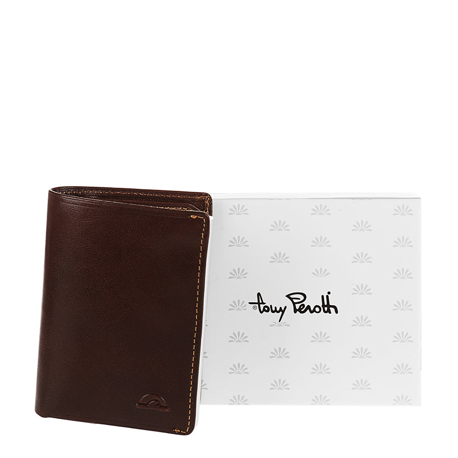 Tony Perotti Nevada 3758 moro dark brown leather card holder with Tony Perotti gift box