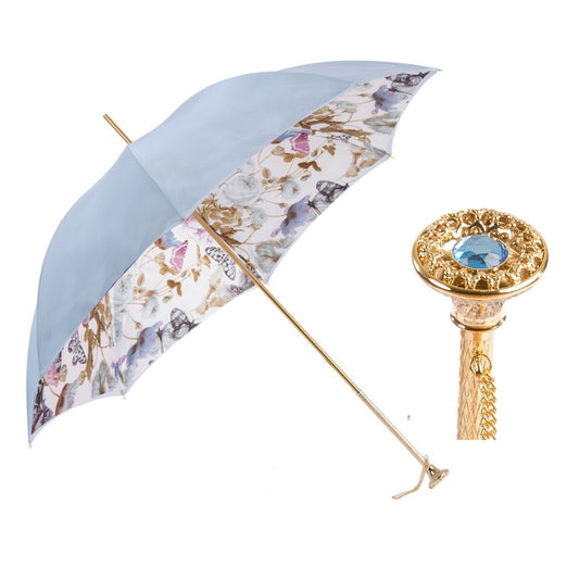 Soft blue umbrella with flowers and butterflies 189-58979-4 P16 - img 1