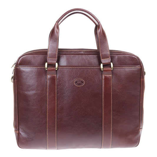 Briefcase leather brown Tony Perotti Tuscania 6035 moro