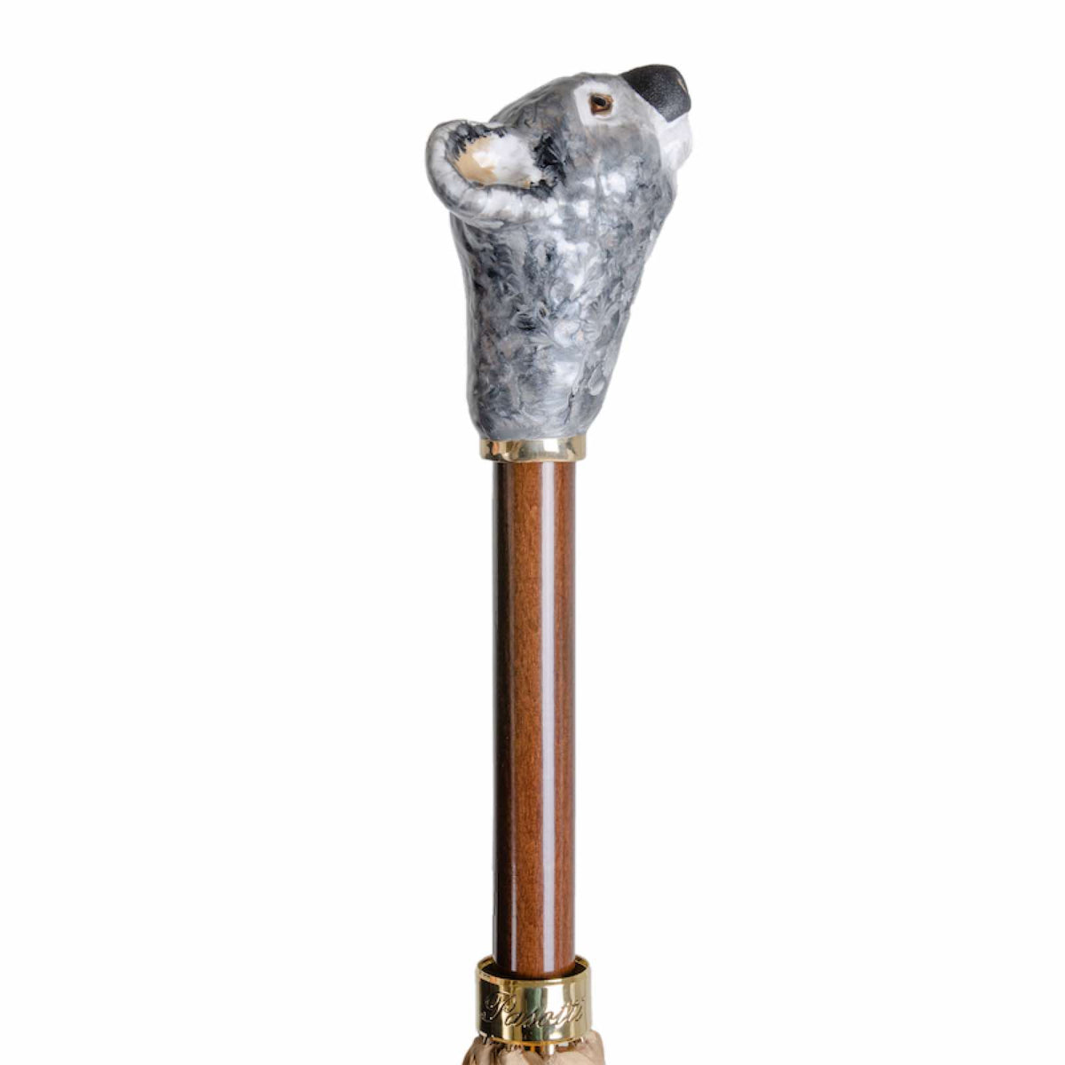Koala head handle on a Pasotti umbrella