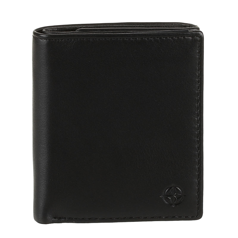 Tony Perotti black calf leather slim bifold wallet — Cortina 5089 nero