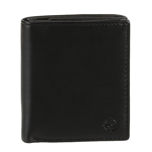 Tony Perotti black calf leather slim bifold wallet — Cortina 5089 nero
