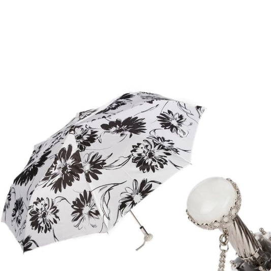 Umbrella women's white with floral print Pasotti 257 56799-1 A29