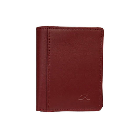 Tony Perotti New Rainbow 1034 rosso — the red leather card holder closed, front face with the embossed Tony Perotti turtle