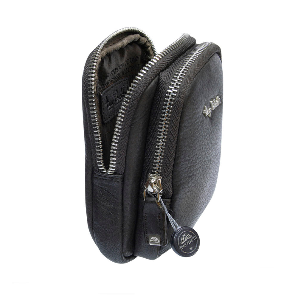 Contatto 9145-10.5 from the side — both zips run the full width of the pouch