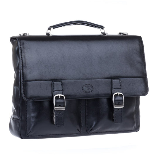Briefcase men's leather black Tony Perotti Italico 9276-35 nero