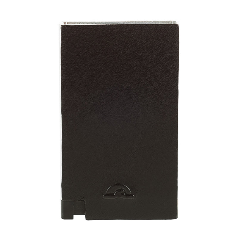 Tony Perotti Nevada 3778 nero — the front of the black leather card holder with the embossed turtle emblem and the slider at the bottom