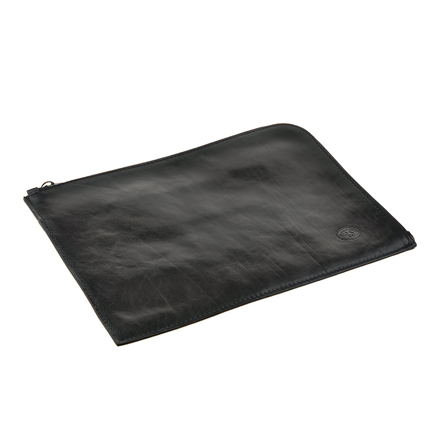 Black Italico 8017L lying flat — smooth glossy leather and the turtle emblem in the corner