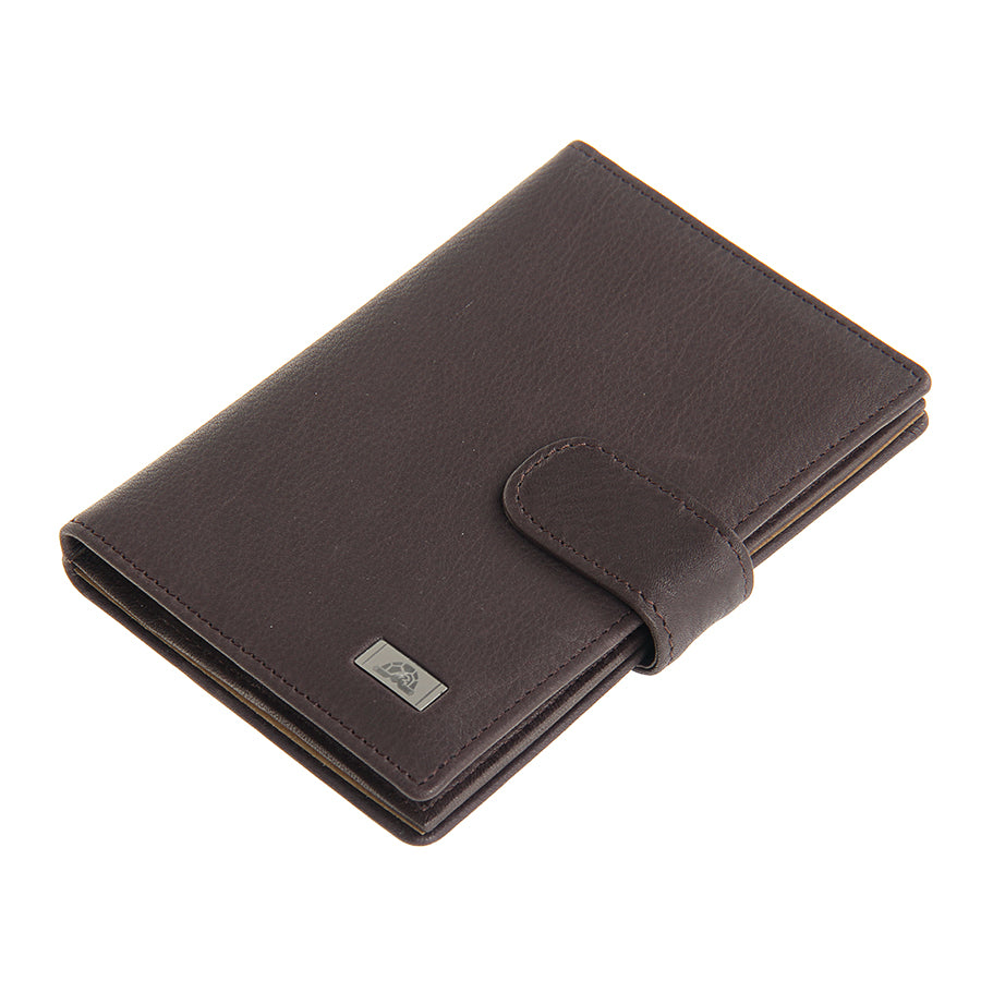 Contatto 1424 moro at an angle — the closed cover with the wrap-over tab