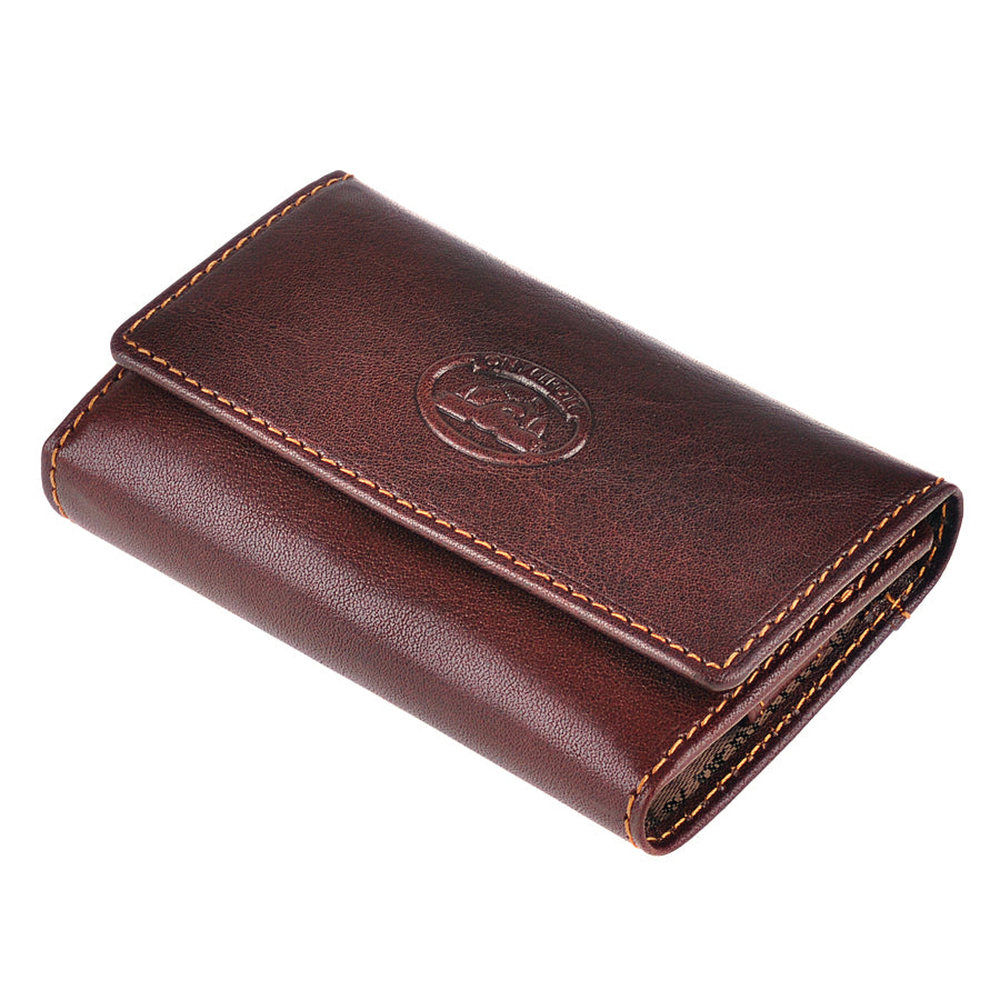 Dark brown leather key case pockets — Tony Perotti Italico 1117 moro