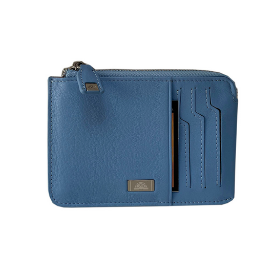 Tony Perotti Contatto 3825N-13.5 baby light blue leather card holder — front view