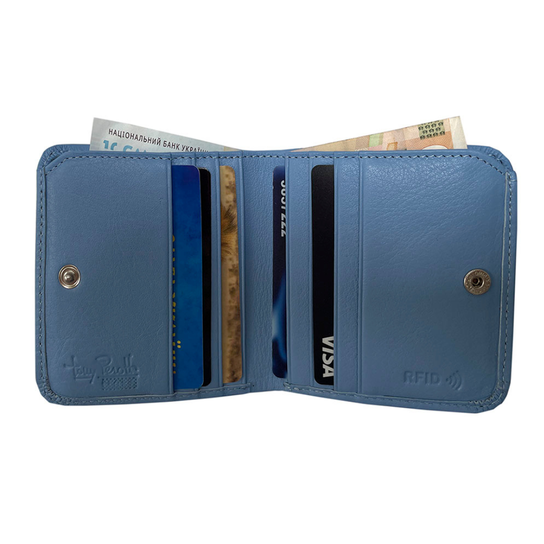 Open Tony Perotti Contatto 1858S-D+RFID baby wallet with cards and folded banknotes
