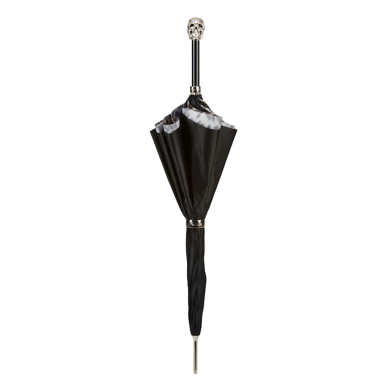 Black Pasotti women's umbrella with a skull in closed form