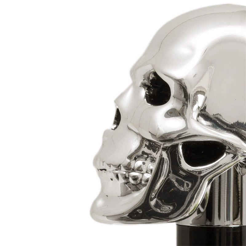 Silver skull close-up - Pasotti umbrella handle