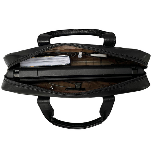 Black leather business briefcase Tony Perotti Italico 6031-38 nero - img 3