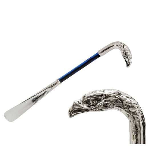 Shoehorn with blue handle Silver Eagle Pasotti CS W18PB