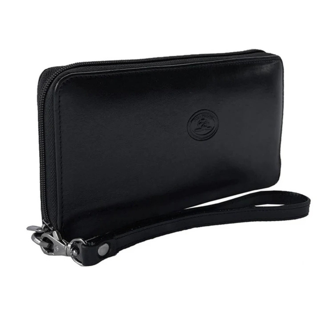 Clutch bag men's leather black Tony Perotti Italico 9770 nero
