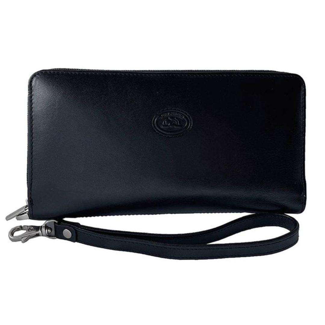 Clutch bag men's leather black Tony Perotti Italico 9770 nero