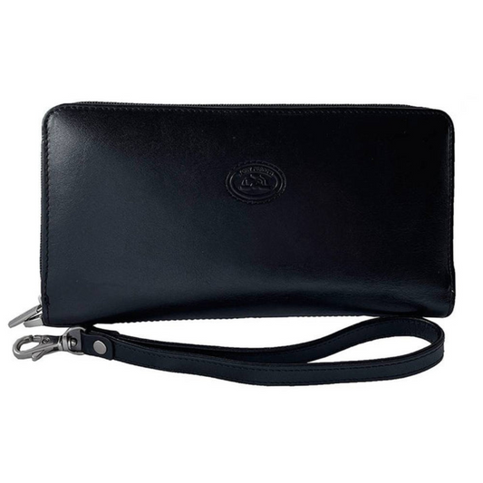 Clutch bag men's leather black Tony Perotti Italico 9770 nero