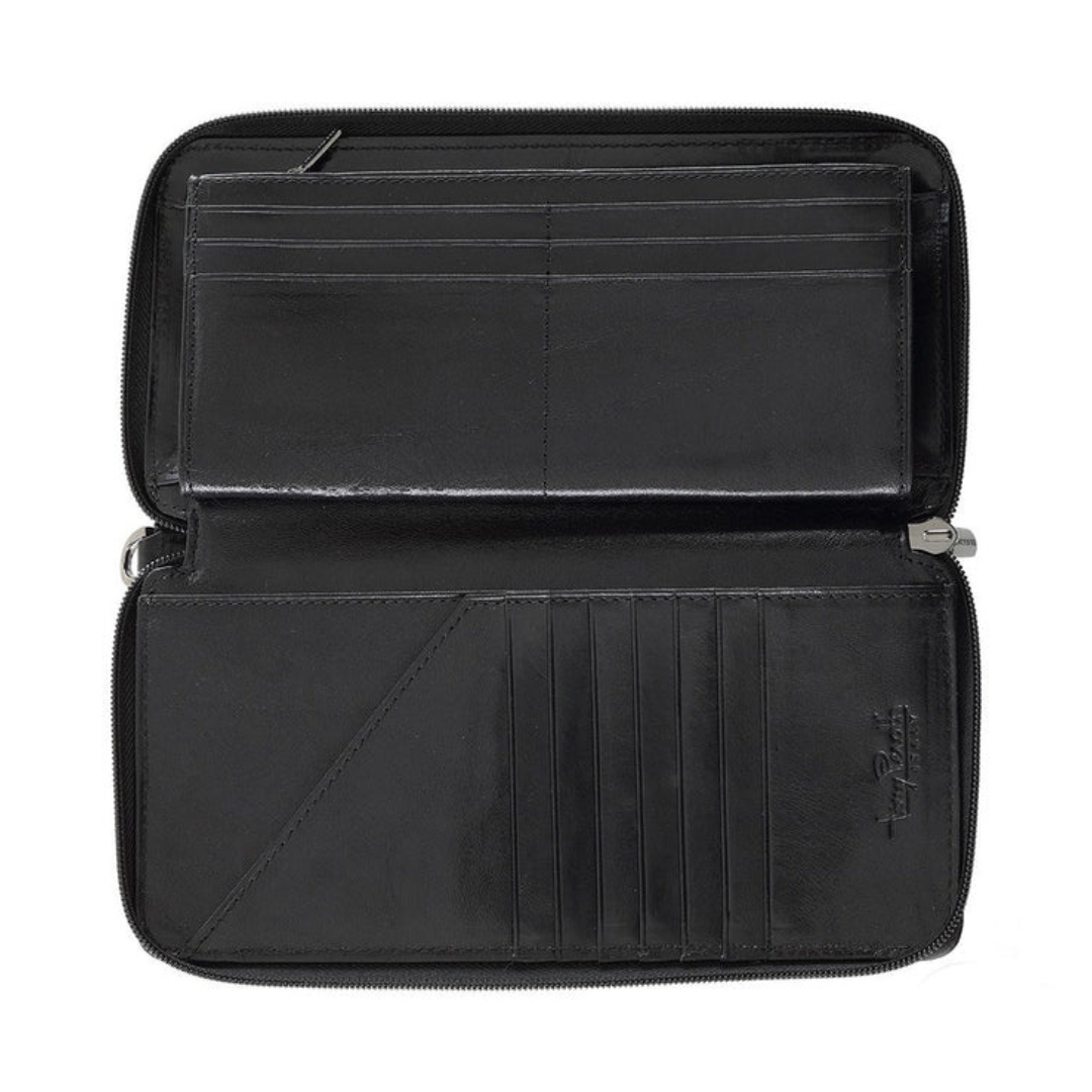 Clutch bag men's leather black Tony Perotti Italico 9770 nero
