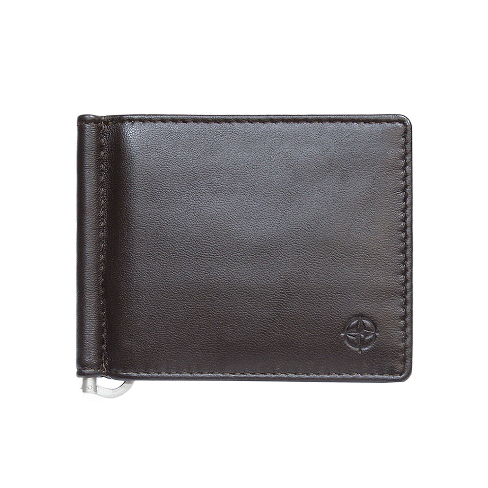 Tony Perotti dark brown calf leather money clip wallet — Cortina 5000 moro