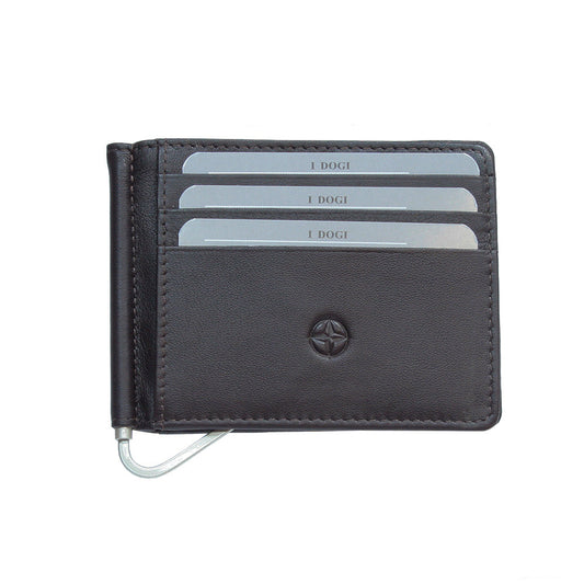 Tony Perotti dark brown calf leather money clip wallet — Cortina 5040 moro