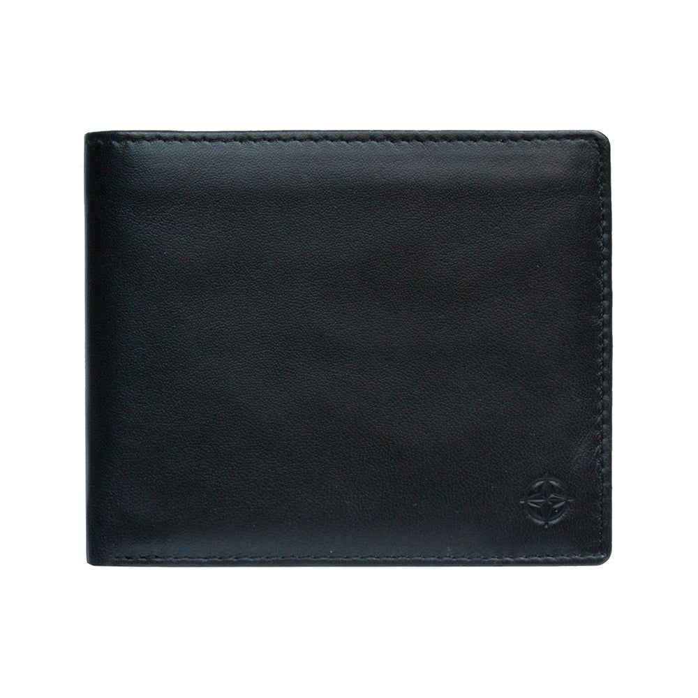 Black Tony Perotti Cortina 5068 leather card wallet seen straight on, closed