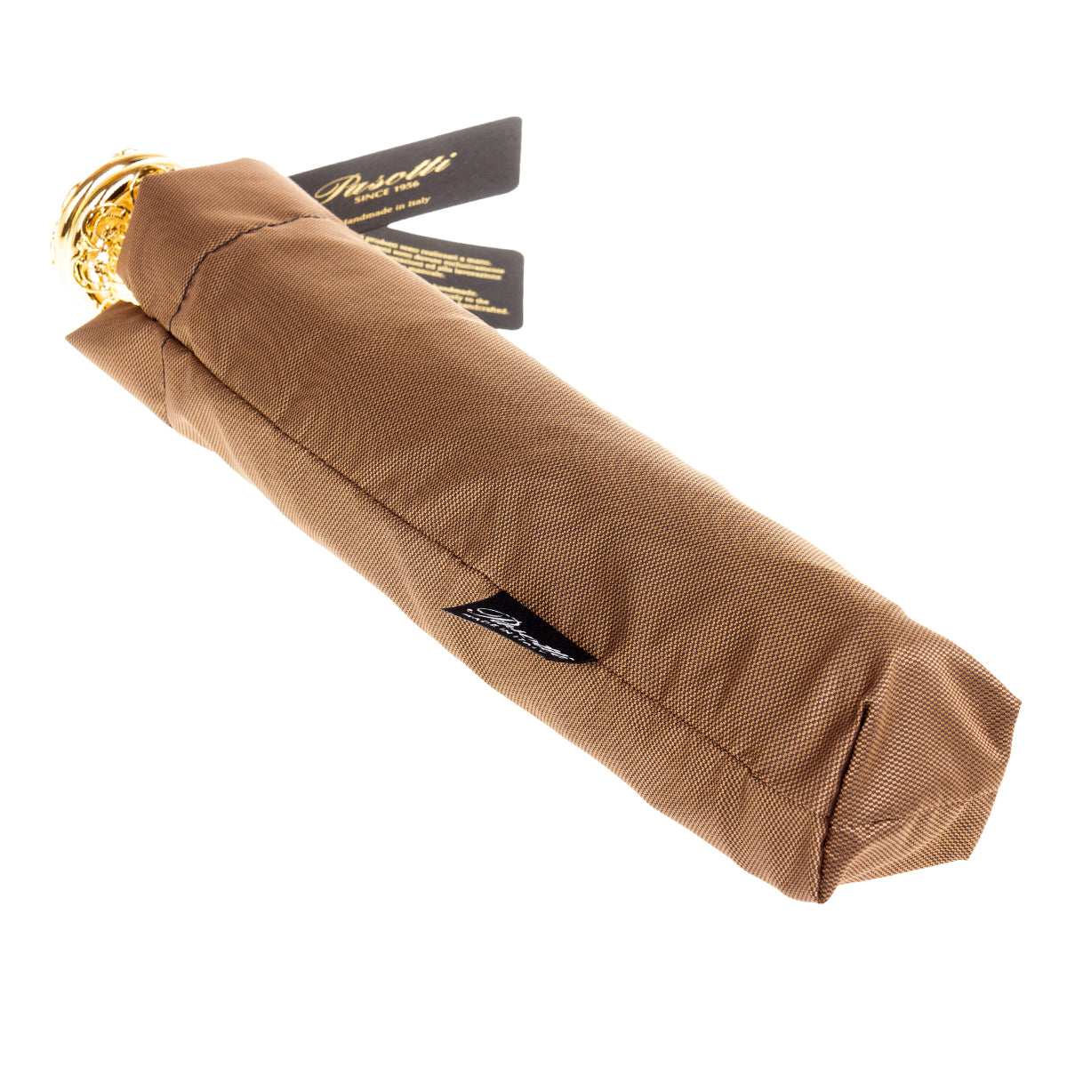 Pasotti Women’s Beige Lux Folding Umbrella with Jeweled Handle