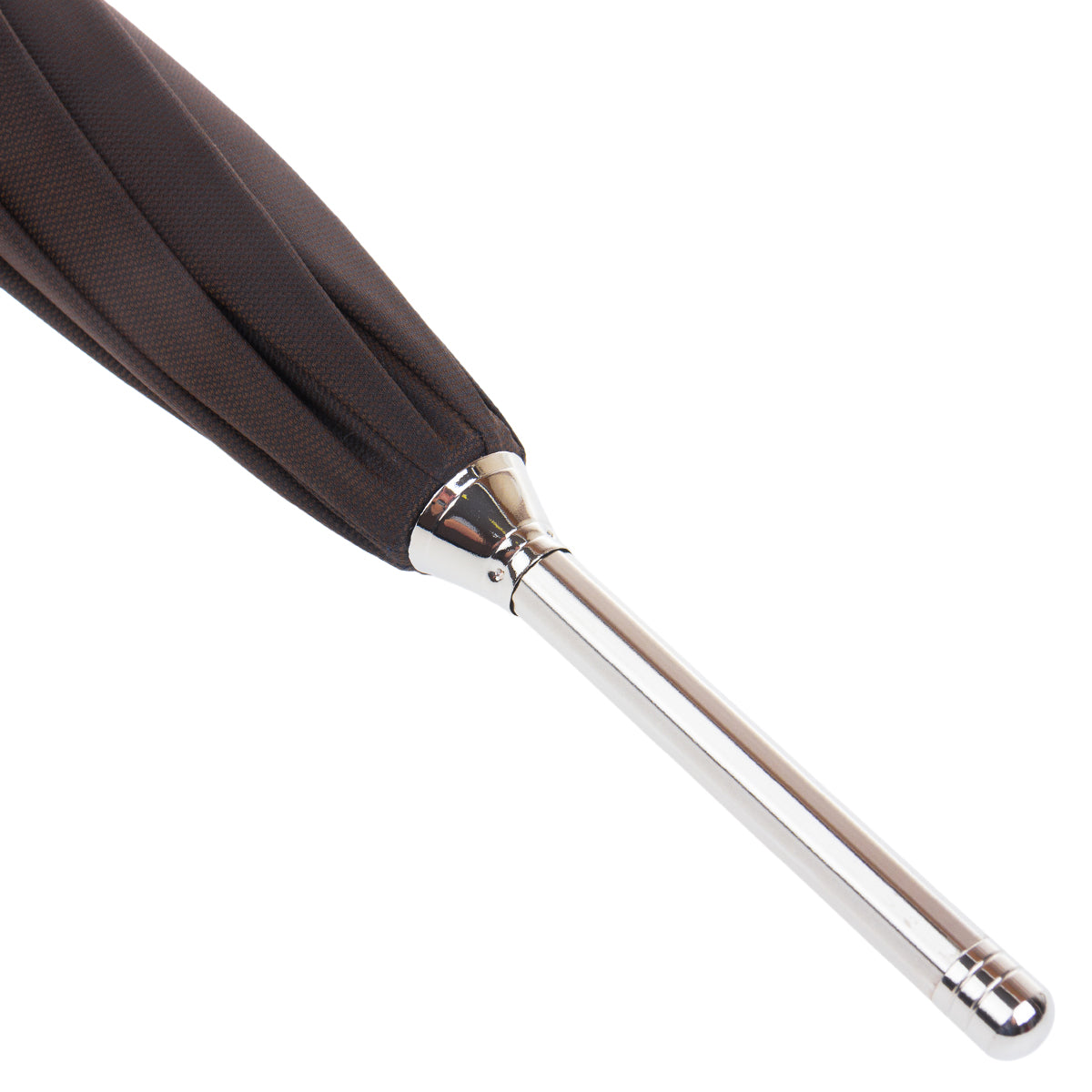 Silver-tone metal tip of the Pasotti brown cane umbrella — 478-OXFORD-17-2