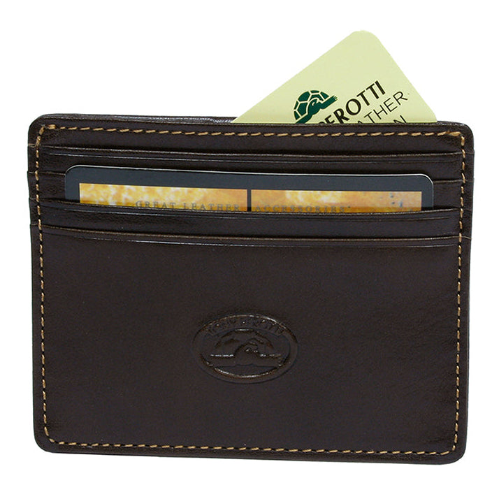 Tony Perotti Dark Brown Leather Card Holder — Italico 2236 moro