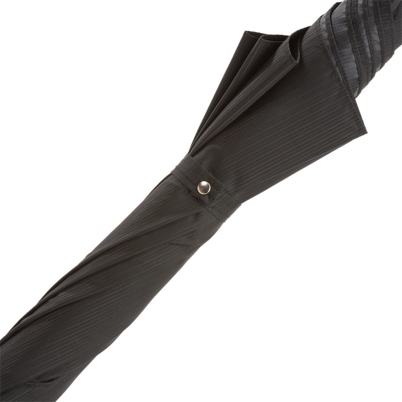 Men's black Pasotti umbrella with silver designer handle and blue crystal