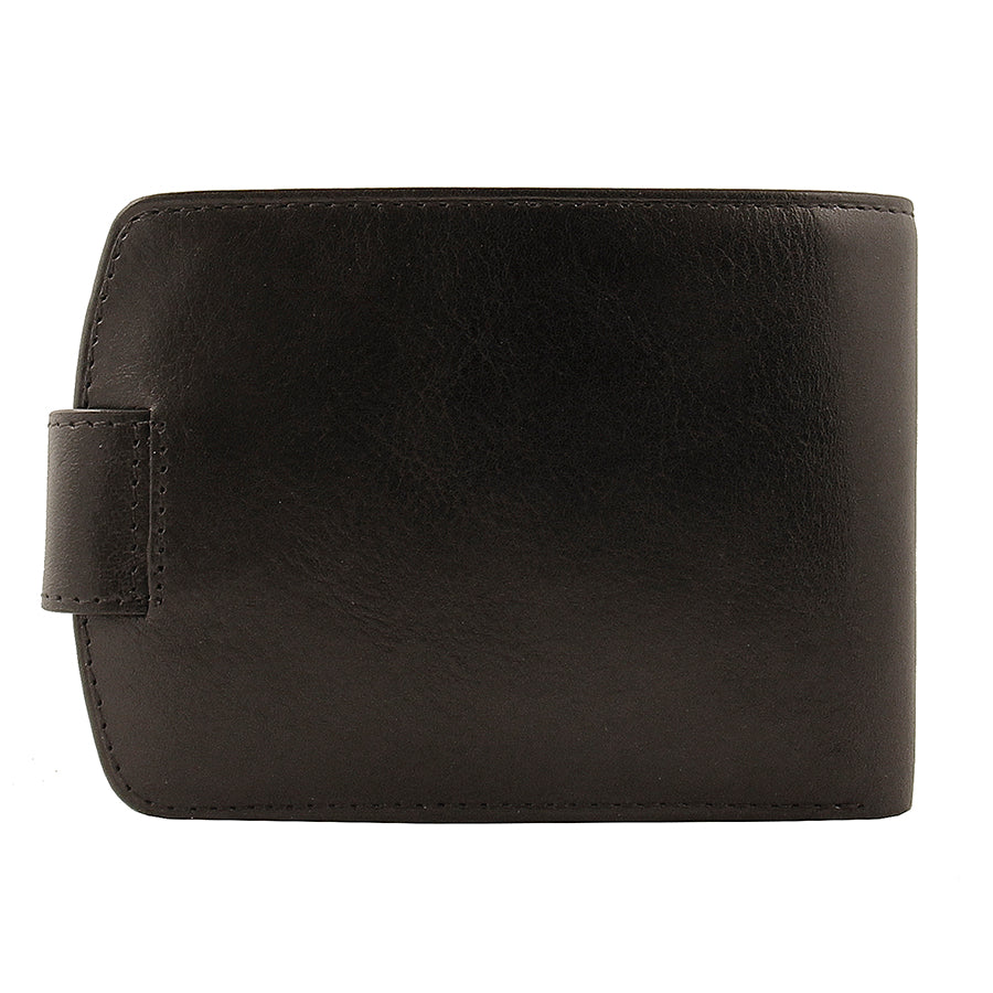Tony Perotti men’s black leather bifold wallet back view Accademia 1471 nero