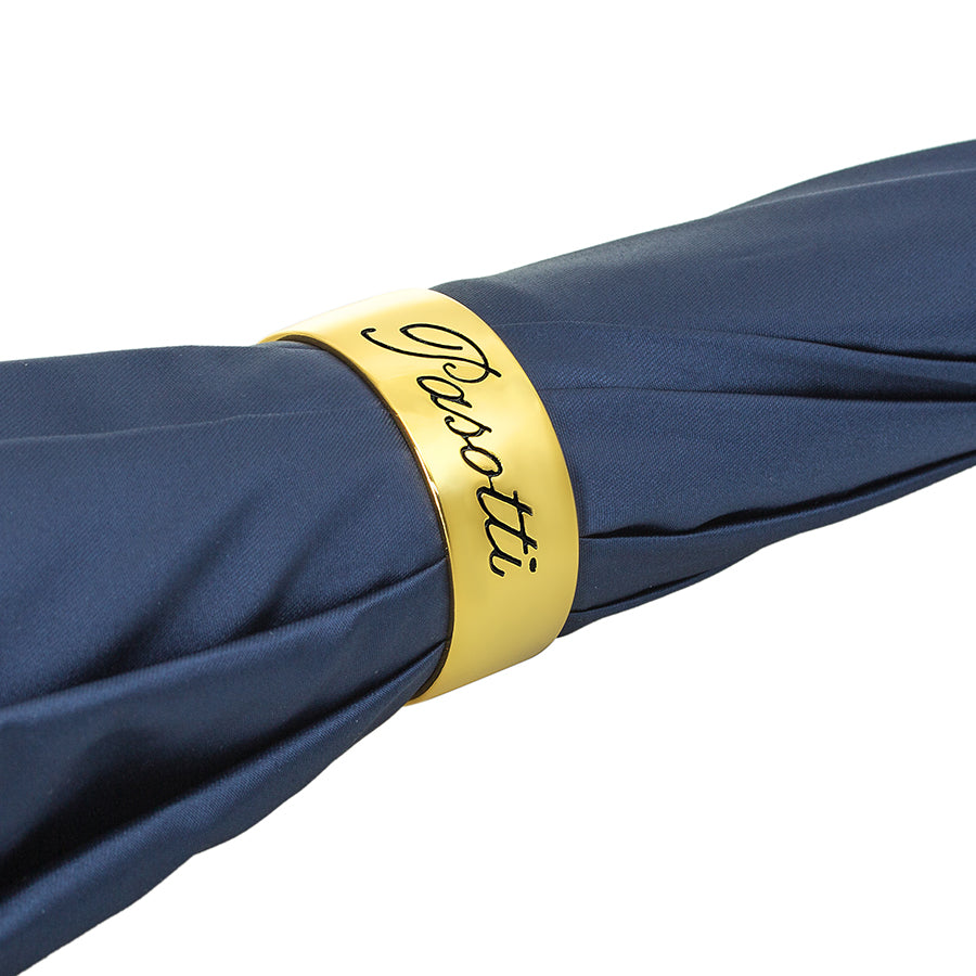 Pasotti Luxury Women’s Blue Dahlia Cane Umbrella — 189 21065-13 P17