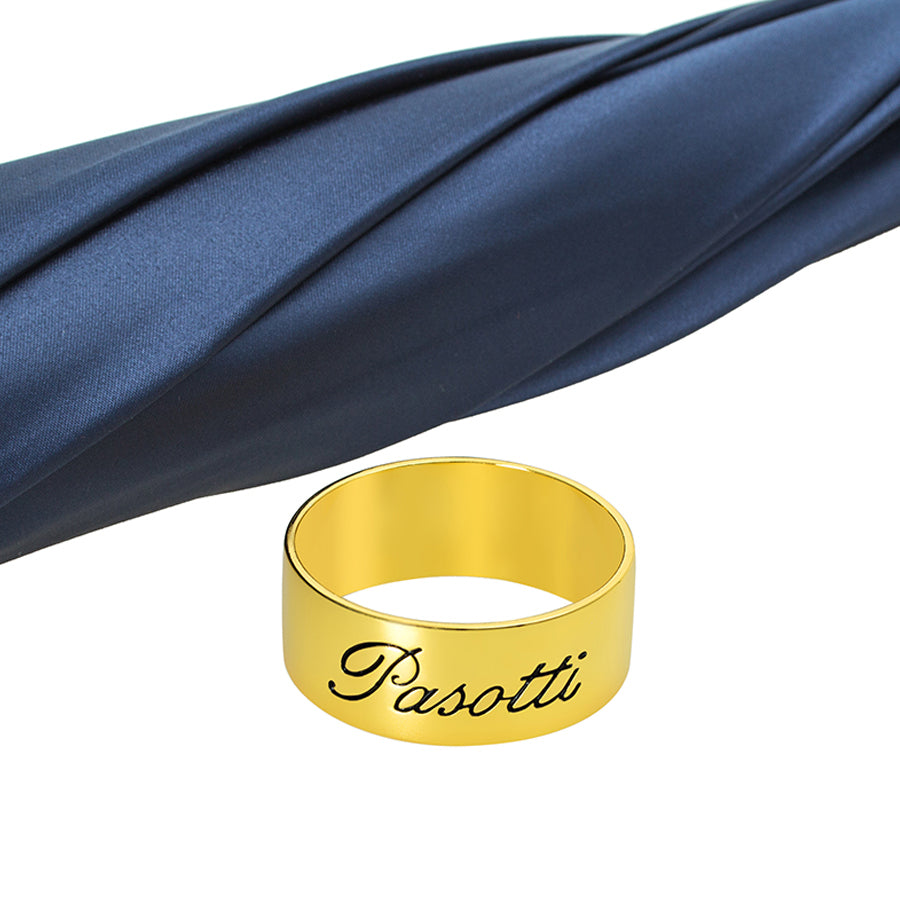 Pasotti Luxury Women’s Blue Dahlia Cane Umbrella — 189 21065-13 P17