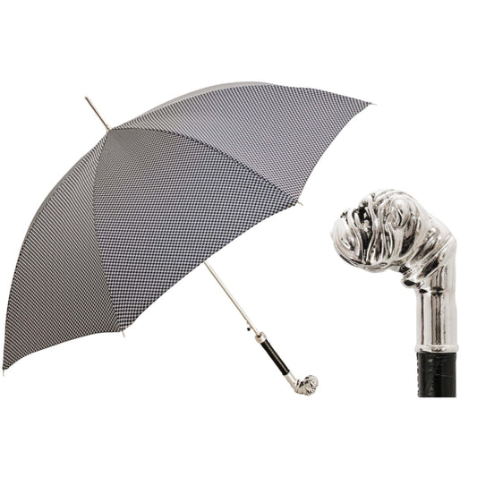 Umbrella cane men's gray with bulldog handle Pasotti 478 52682-1 W38C