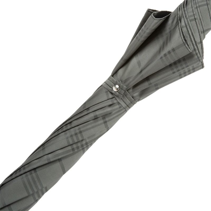 Umbrella cane men's grey plaid with Owl handle Pasotti 478 6434-9 W44