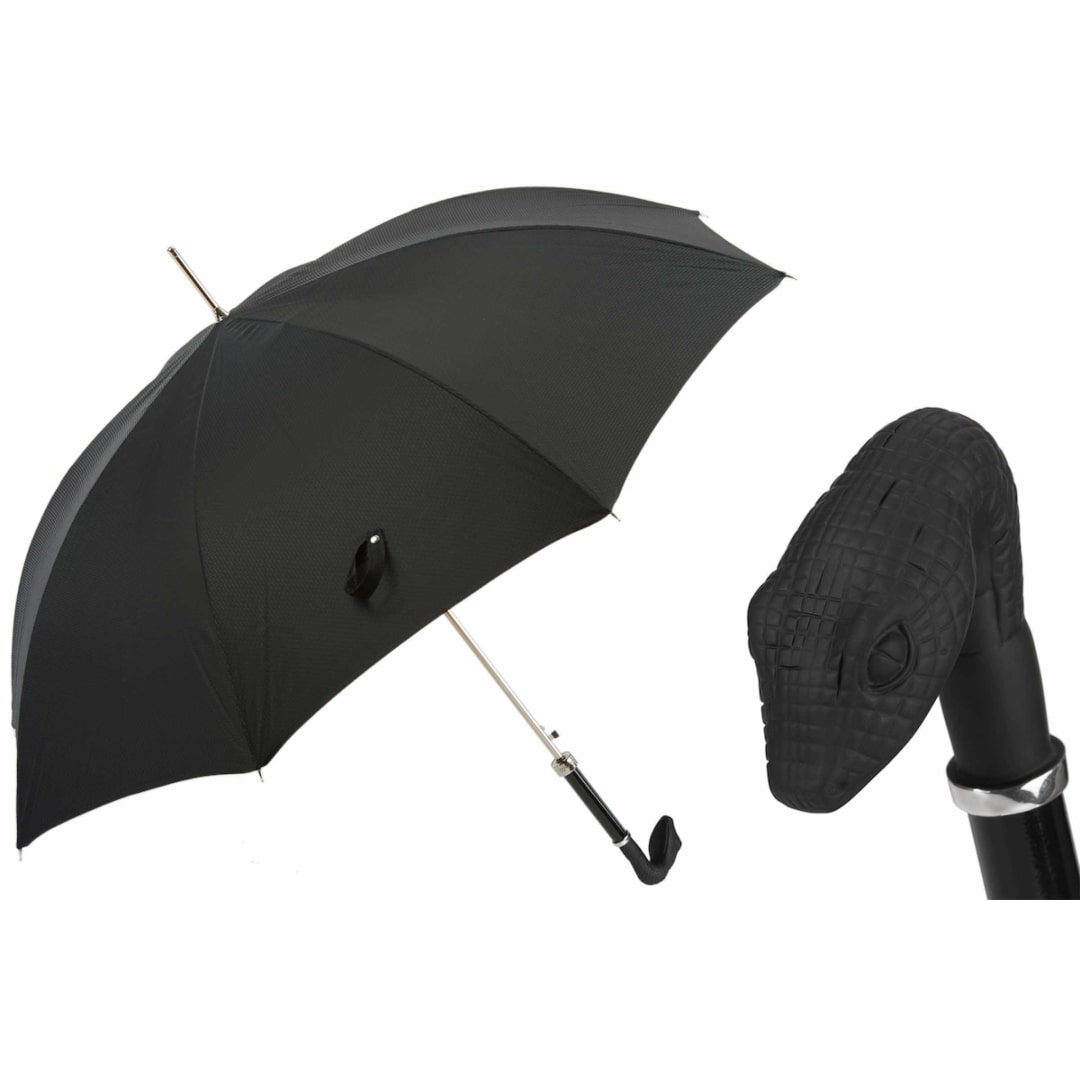 Umbrella cane men's black with Snake handle Pasotti 478 7079-8 W31G